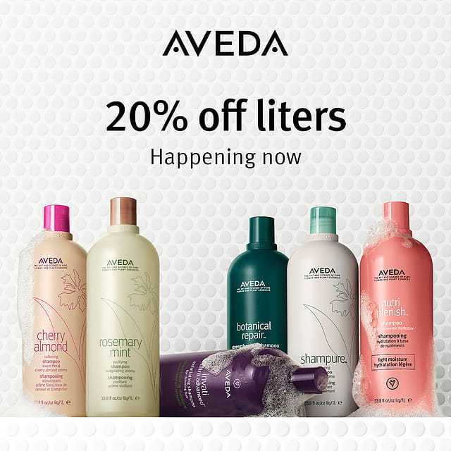 aveda liters of shampoo